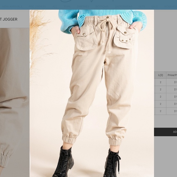 Blue Velvet “ Berlin 3 “ Blue Velvet Cargo Jogger Khaki BR60 - Picture 1 of 4